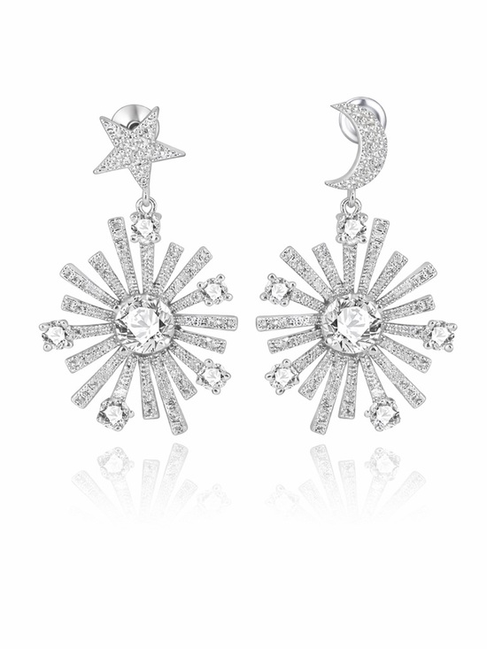 Jewelry - Swarovski Crystals Yaiza Sun Moon Earrings